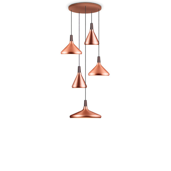 Cippi-P5 Brushed Copper / Wood Cluster Lamp