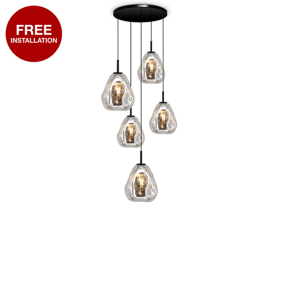 Cuki-P5 Chrome / Black Cluster Lamp