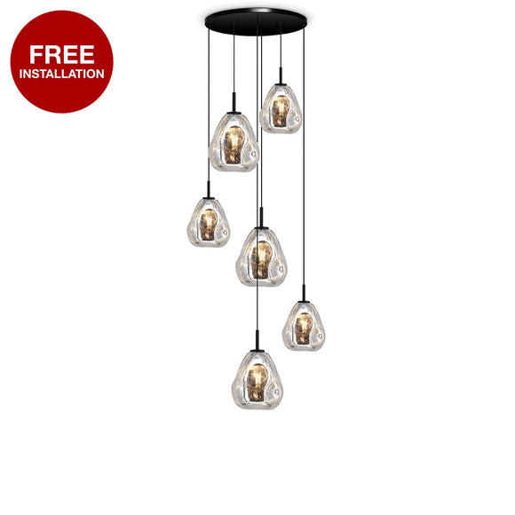 Cuki-P6 Chrome / Black Cluster Lamp