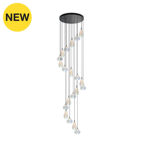 PYREX XL 70W DIM WH Rainbow Iridescent / Black Cluster Lamp