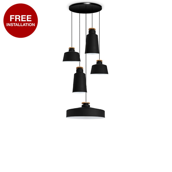 Tolo-P5 Wood / Black Cluster Lamp