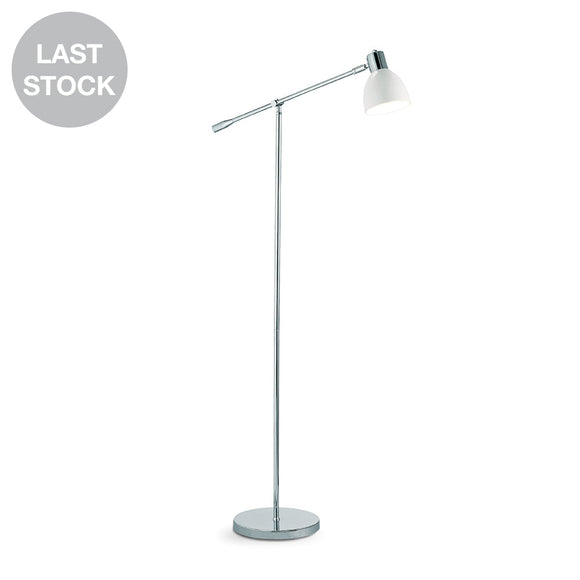 Varberg-Floor Chrome / White Floor Lamp