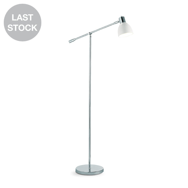 Varberg-Floor Chrome / White Floor Lamp