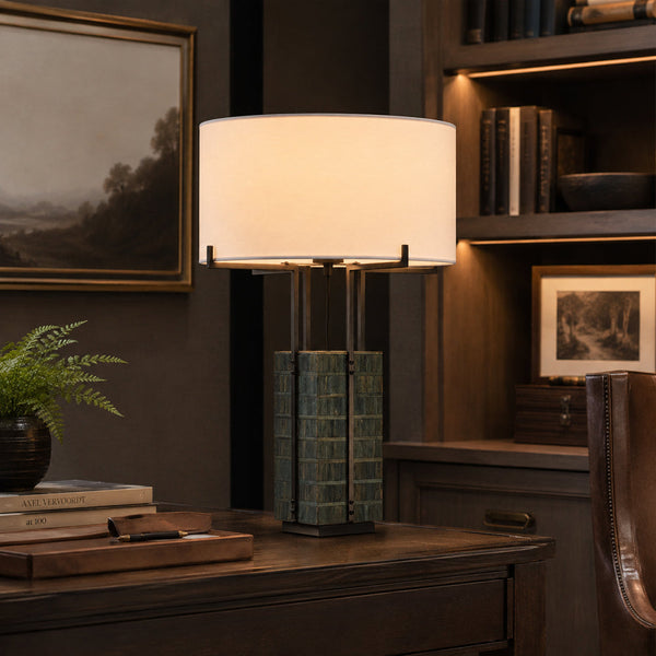 AETHER-T580-HYACINTH-WH - Brushed Dark Grey / Off White - Table Lamp
