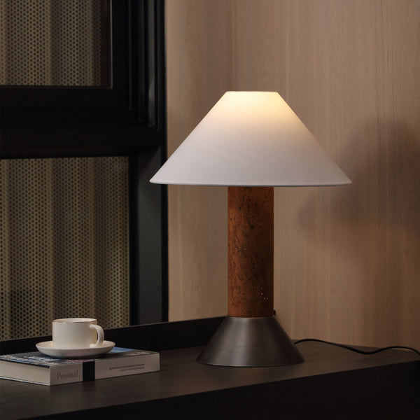 ASTRALIS-T440-CORK-WH - Brushed Dark Grey / Off White - Table Lamp