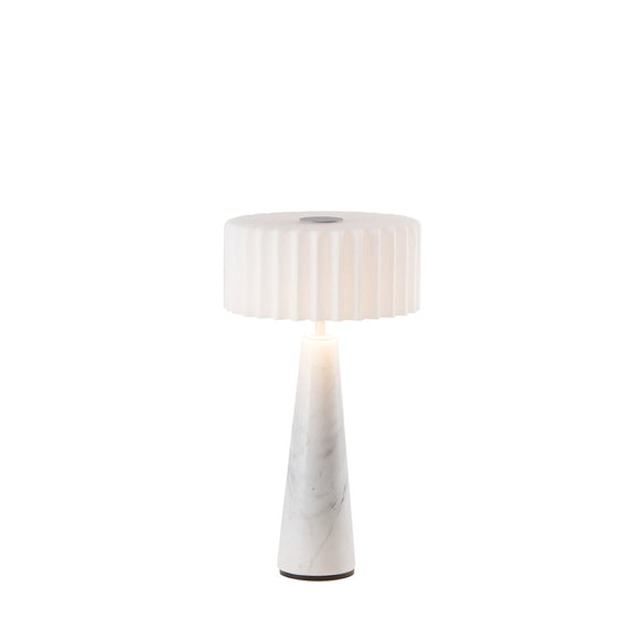 BLOK White / White Marble Rechargeable Lamp