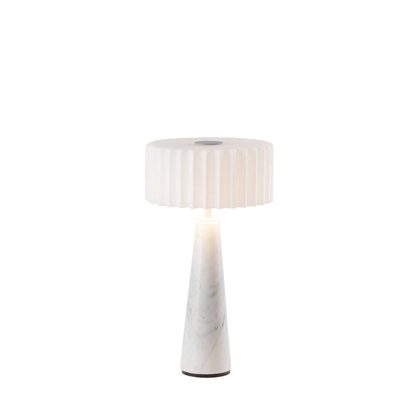 BLOK White / White Marble Rechargeable Lamp