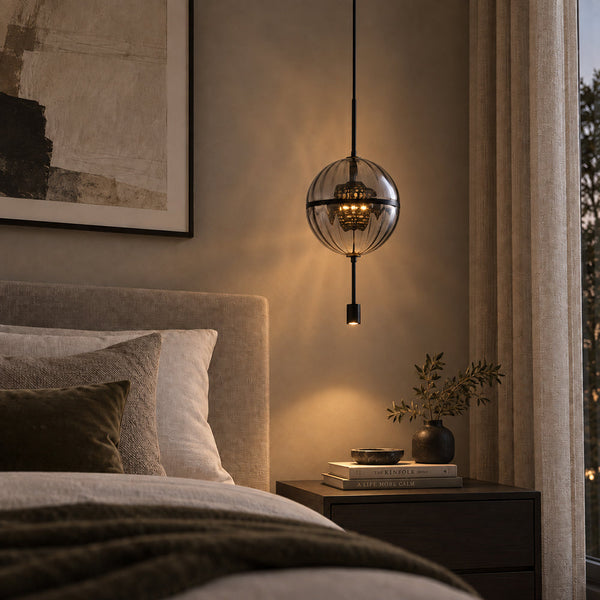 CELESTIA-P30-BK - Matt black / Smoky - Hanging Lamp