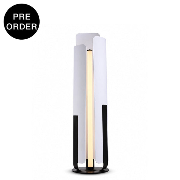 COU-F1680-WH - Brushed Dark Grey / Off White - Floor Lamp