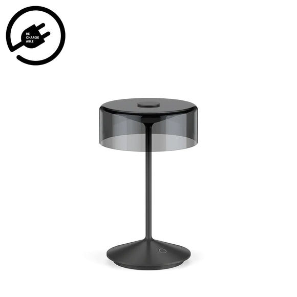 Crystal Signal Black Rechargeable Lamp