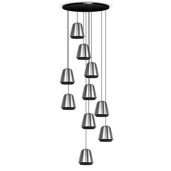 Darth-P10 Nickel Satin / Black Cluster Lamp