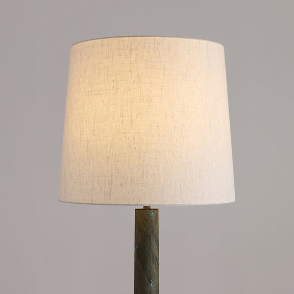 ELONA-F1650-PAULOWNIA-SHELL-WH - Brushed Dark Grey / Off White - Floor Lamp