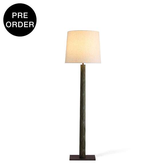 ELONA-F1650-PAULOWNIA-SHELL-WH - Brushed Dark Grey / Off White - Floor Lamp