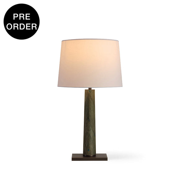ELONA-T730-PAULOWNIA-SHELL-WH - Brushed Dark Grey / Off White - Table Lamp