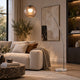 ELRO-F-AMBER - Stainless Steel / Amber - Floor Lamp