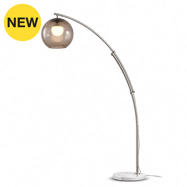 ELRO-F-AMBER - Stainless Steel / Amber - Floor Lamp