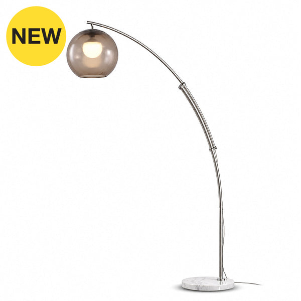 ELRO-F-AMBER - Stainless Steel / Amber - Floor Lamp