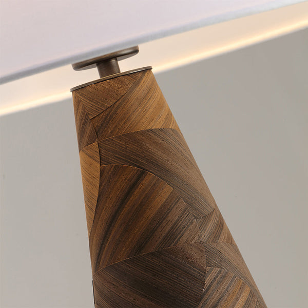 ELSEN-T570-PAULOWNIA-WH - Brushed Dark Grey / Off White - Table Lamp