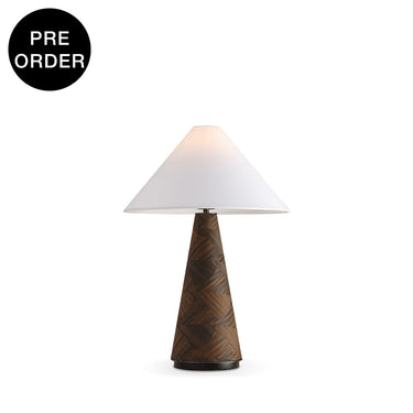 ELSEN-T570-PAULOWNIA-WH - Brushed Dark Grey / Off White - Table Lamp