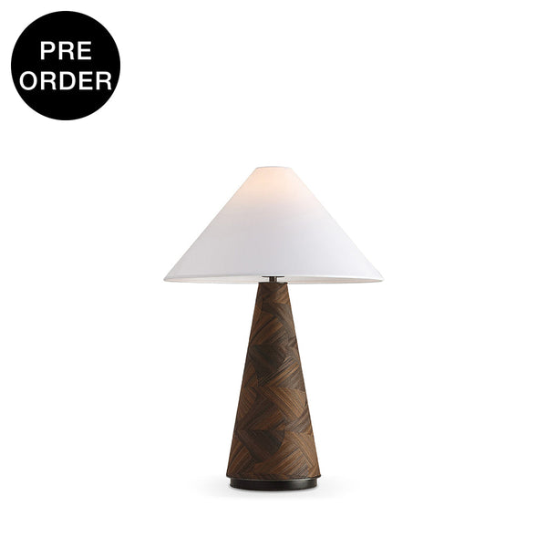 ELSEN-T570-PAULOWNIA-WH - Brushed Dark Grey / Off White - Table Lamp