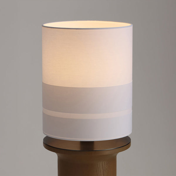 ELVA-T710-WOOD-WH - Brushed Dark Grey / Off White - Floor Lamp