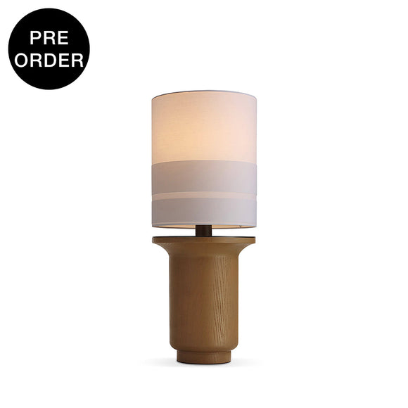 ELVA-T710-WOOD-WH - Brushed Dark Grey / Off White - Floor Lamp