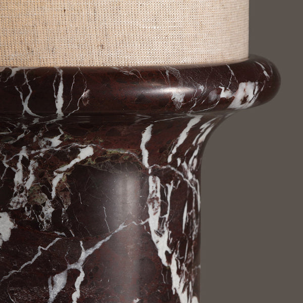 ELVIE-T420-RMARBLE-WH - Violet Red / Off White - Table Lamp