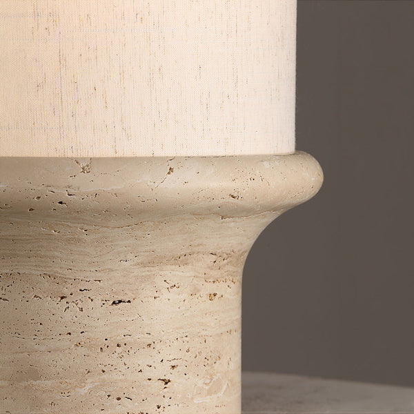 ELVIE-T420-TRAVERTINE-WH - Travertine / Off White - Table Lamp