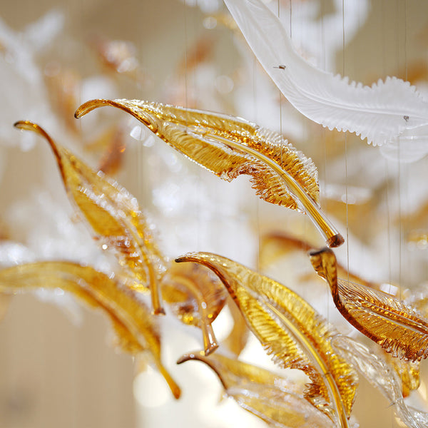FEATHER-H375-SHOWROOM - Amber / White - Chandelier
