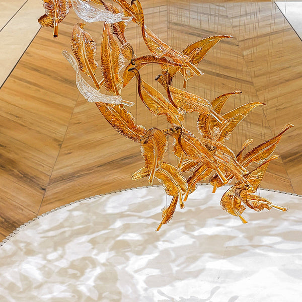 FEATHER-H375-SHOWROOM - Amber / White - Chandelier