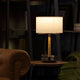 HAVEN-T495-AGLAZE-WH - Amber / Off White - Table Lamp