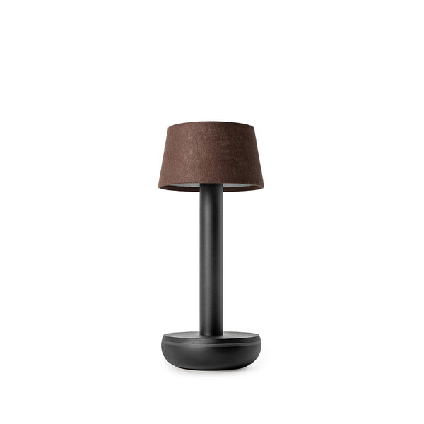 Humble Two - Linen Shade Black / Brown Linen Rechargeable Lamp