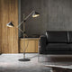 LUXX-F-BK Brass / Black Floor Lamp