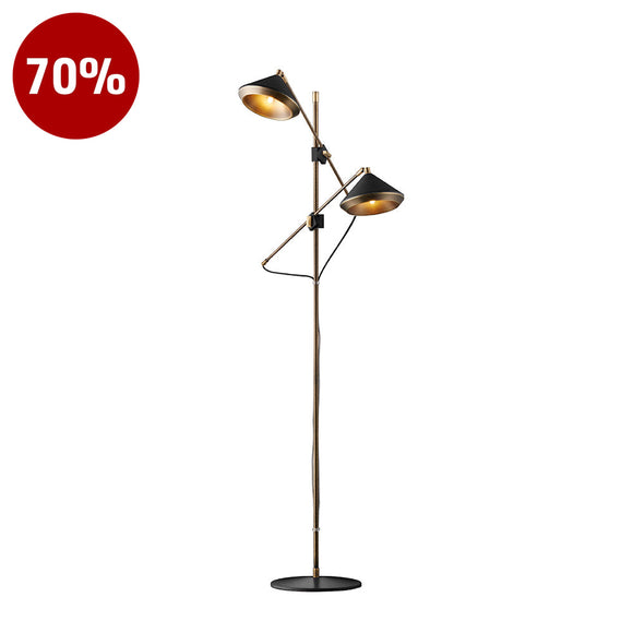 LUXX-F-BK Brass / Black Floor Lamp