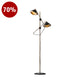 LUXX-F-BK Brass / Black Floor Lamp