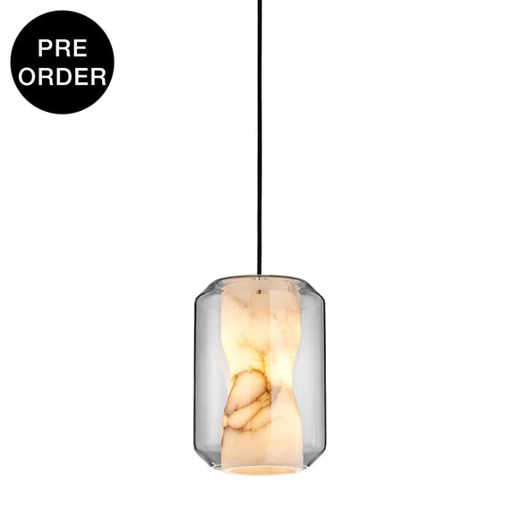 Md10811-1-200 Clear / White Marble Hanging Lamp