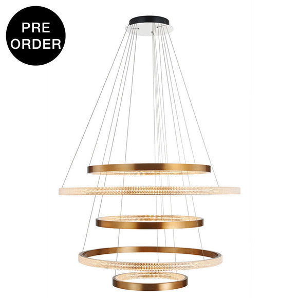 Md60168-5-1080 Brushed Brass Hanging Lamp