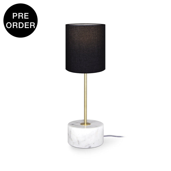 Mobo-T-Bk Black / White Marble Table Lamp