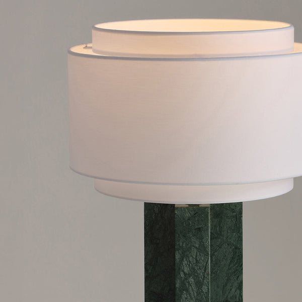 NEJU-T550-GMARBLE-WH - Blackening and Brushing of Copper / Off White - Table Lamp