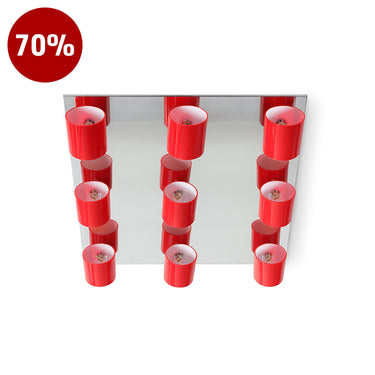 NIIQ-C9 Chrome / Red Ceiling Lamp