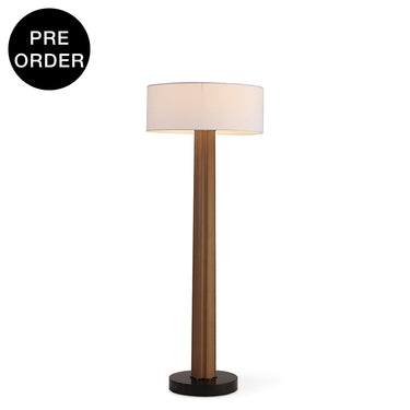 NORAE-F1365-AWOOD-WH - Brushed Dark Grey / Off White - Floor Lamp