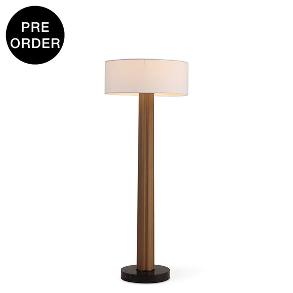 NORAE-F1365-AWOOD-WH - Brushed Dark Grey / Off White - Floor Lamp