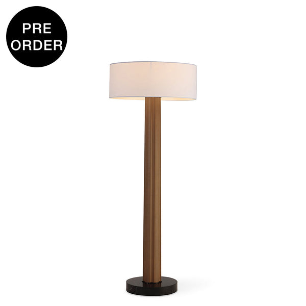 NORAE-F1365-AWOOD-WH - Brushed Dark Grey / Off White - Floor Lamp