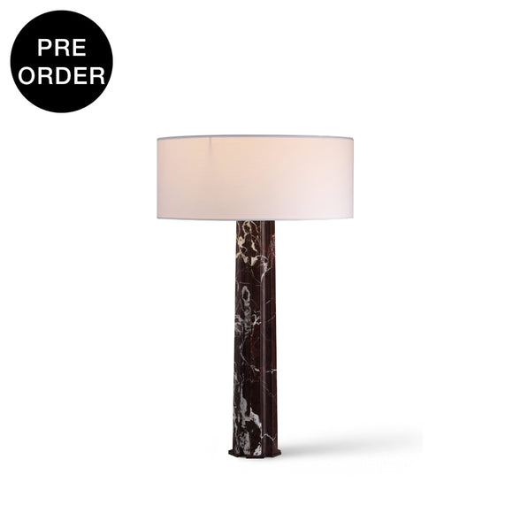 NORAE-T730-RMARBEL-WH - Brushed Dark Grey / Off White - Table Lamp