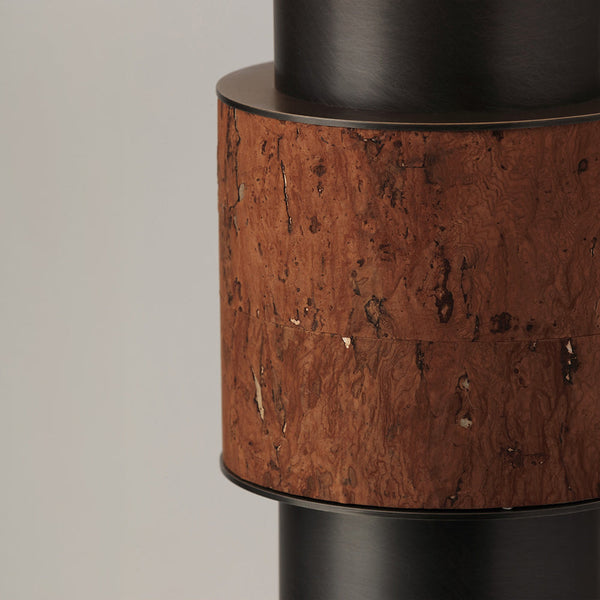 NORVA-T640-CORK-WH - Brushed Dark Grey / Off White - Table Lamp