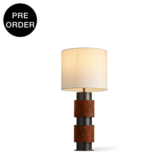 NORVA-T640-CORK-WH - Brushed Dark Grey / Off White - Table Lamp