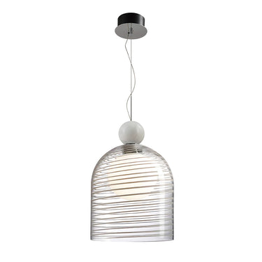 Nuna-Pl Clear / White Marble Hanging Lamp