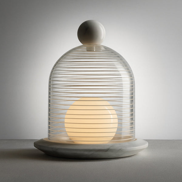 NUNA-TS Clear / White Marble Table Lamp