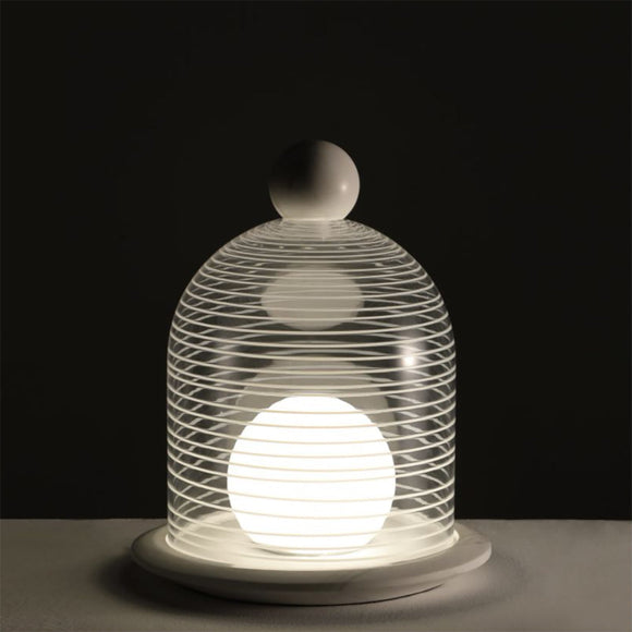 NUNA-TB Clear / White Marble Table Lamp