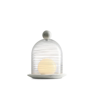 NUNA-TB Clear / White Marble Table Lamp